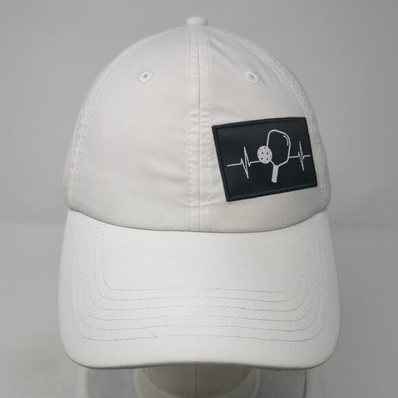 Pickleball Snapback Trucker Hat White One Size Adjustable Mesh Back 6 Panel - Picture 2 of 9